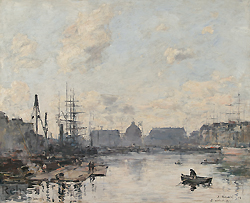 Le Havre, le bassin du commerce - Boudin, Eugène Louis